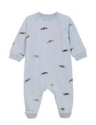 Romper Ls Velour Blue Fixoni