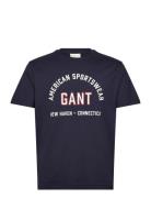 Printed Graphic Ss T-Shirt Navy GANT
