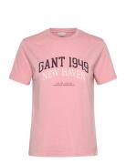 Reg Cotton Arch Print Ss T-Shirt Pink GANT