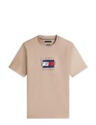Linear Flag Graphic Tee Beige Tommy Hilfiger