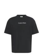 Ss Standard Logo 30S Crewnk Tee Black Calvin Klein