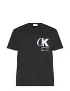 Ss 20S Eu Ck Overlap Graphic Tee Black Calvin Klein