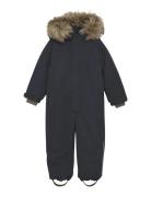 Snowsuit W. Fake Fur Black En Fant