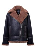 Suedette Zip Up Jacket Black French Connection