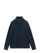 Zipped Knit Cardigan Navy Mango