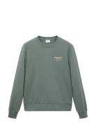 Printed Cotton Sweatshirt Green Mango