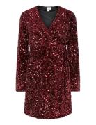 Yaselle Ls Wrap Dress - Show Red YAS