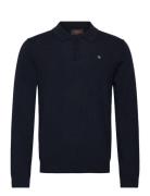 Merino Polo Knit Navy Morris