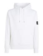 Badge Hoodie White Calvin Klein Jeans