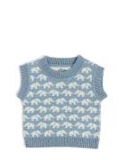 Vest, Ao Elephants, Merino Wool, Brown Blue Smallstuff