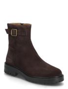 Booties - Flat - With Zipper Brown ANGULUS