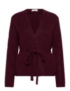 Slfgabella Ls Knit Belt Cardigan Burgundy Selected