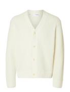 Slhdereck Ls Knit Struc Relaxed Cardigan Cream Selected