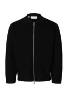 Slhmike Light Ls Knit Full Zip Cardigan Black Selected