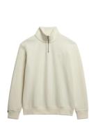 Essential Logo Half Zip Cream Superdry
