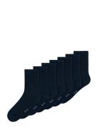 Nknsock 7P Solid Noos Navy Name It