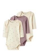 Nbfbody 3P Ls Heart Noos Cream Name It