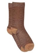 Ulla Glitter Socks Brown Mp Denmark