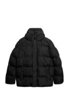 Hooded 5 Baffle Sports Puffer Black Superdry