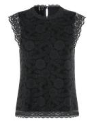 Pcolline Sl Lace Top Wvn Noos Black Pieces