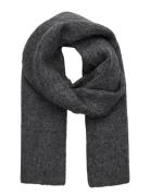 Rwtulip Wool Blend Rib Knit Scarf Grey Rosemunde