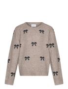 Vmdoffy Intarsia Ls O-Nck Pullover Girl Beige Vero Moda Girl