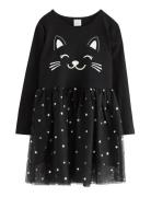 Dress Mesh Skirt Cat Face Black Lindex