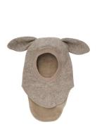 Balaclava Ears Wool Beige Huttelihut