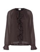 Kamila Chiffon Blouse Brown Kaffe