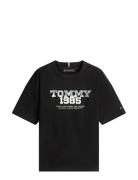 Tommy 1985 Graphic Print Tee Ss Black Tommy Hilfiger