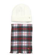 Plaid Wrap Scarf & Knit Beanie Set Grey Lauren Ralph Lauren