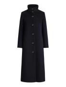 Wool-Blend Funnelneck Coat Navy Lauren Ralph Lauren