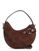 Suede Small Tasha Crossbody Bag Brown Lauren Ralph Lauren