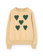 Hearts Soft Brown Bear Sweatshirt Yellow THE ANIMALS OBSERVATORY