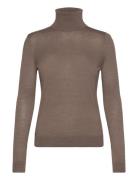 Silk-Blend Turtleneck Sweater Brown Lauren Ralph Lauren