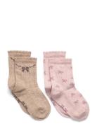 Socks W. Lettuce Hem Patterned Minymo