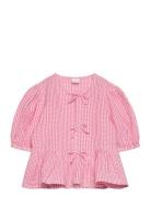 Blouse Tie Detail And Yd Check Pink Lindex