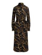 Belting-Print Crepe Shirtdress Black Lauren Ralph Lauren