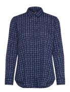 Classic Fit Geo-Print Crepe Shirt Navy Lauren Ralph Lauren