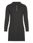 Mini-Cable Polo Sweater Dress Grey Ralph Lauren Kids