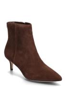 Mckay Suede Bootie Heel Brown Lauren Ralph Lauren