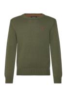 Cotton Crewneck Sweater Khaki Ralph Lauren Kids