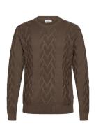 Cable O-Neck Knit Brown Lindbergh