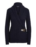 Buckled Cotton Sweater Navy Lauren Ralph Lauren