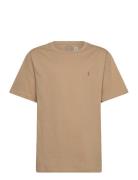 Cotton Jersey Crewneck Tee Beige Ralph Lauren Kids