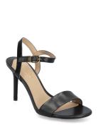 Gwen Burnished Leather Sandal Black Lauren Ralph Lauren