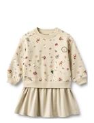 Sweat Dress L/S Maggie Beige Wheat