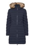Fuji Faux Fur Hood Mid Length Navy Superdry