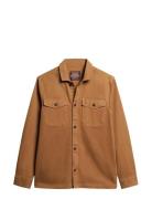 Merchant Herringb Overshirt Brown Superdry