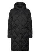 Hooded Diamond-Quilted Down Coat Black Lauren Ralph Lauren